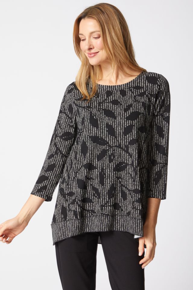 Habitat Core Travel Leaf Print Pleat Back Tunic (56427)(DOVE)