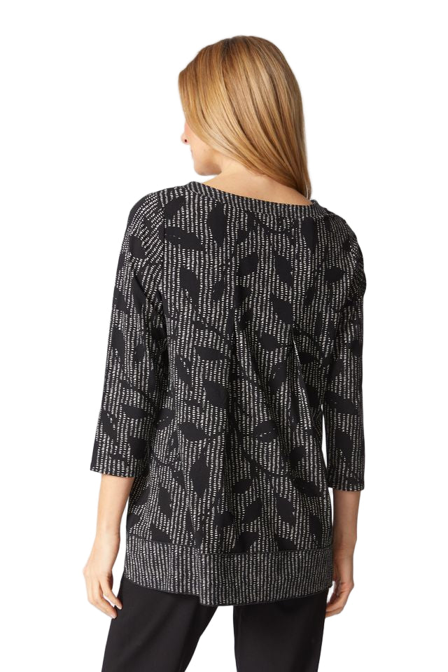 Habitat Core Travel Leaf Print Pleat Back Tunic (56427)(DOVE)