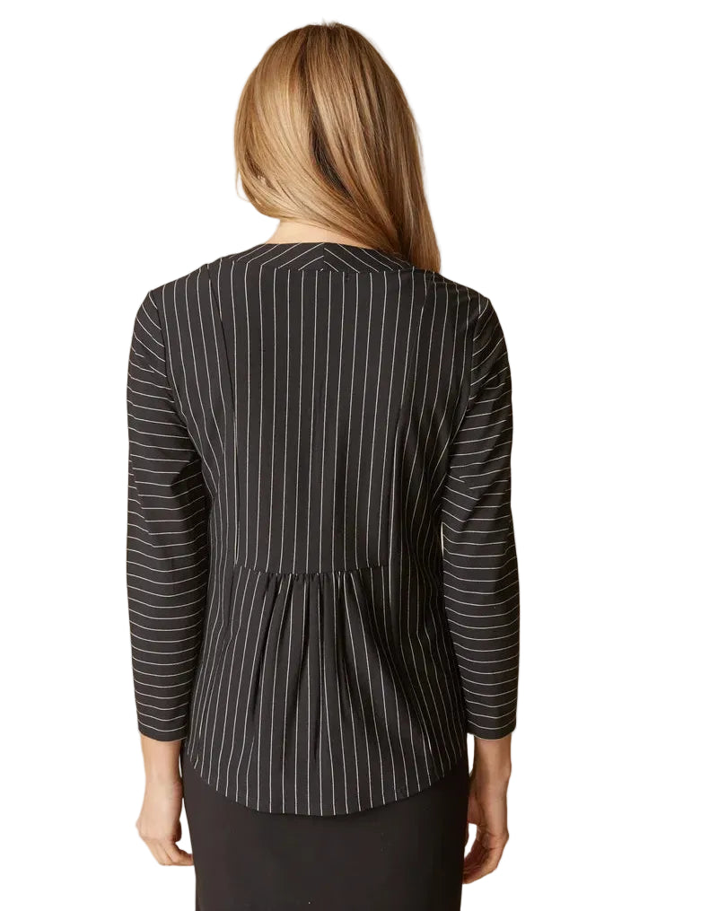 Habitat Core Travel Knit Stripe Open Front Jacket (56530) (Black)