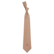 Texas Longhorn Woven Stripe/Gingham Embroidered Logo Tie (5738) BO/WHT