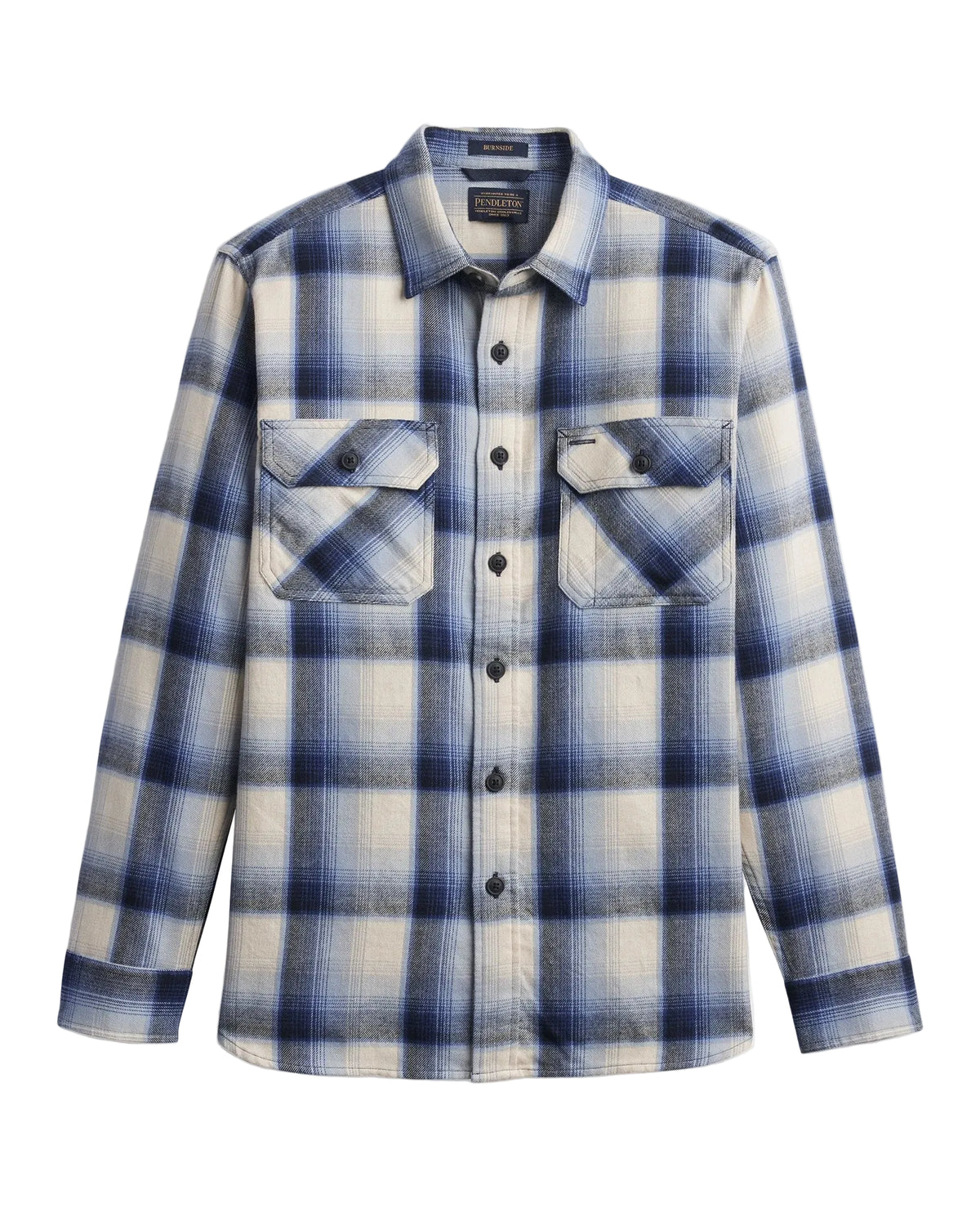 Pendleton Men's Burnside Cotton Flannel Blue/Ecru Plaid Shirt (RA1351-79798)