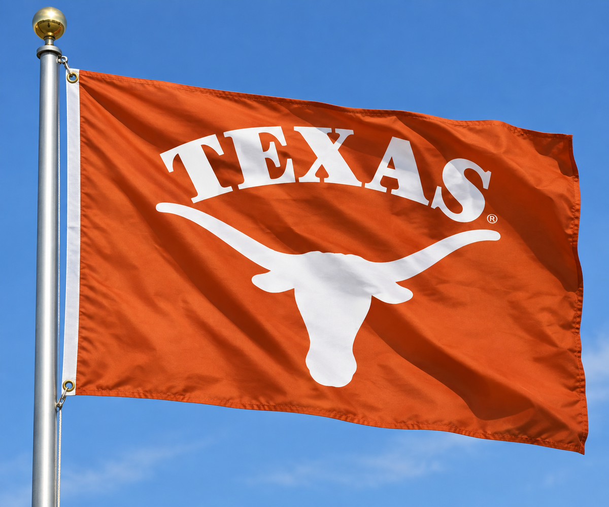 Texas Longhorn Arch Texas Over Logo Flag (013030522O) Burnt Orange