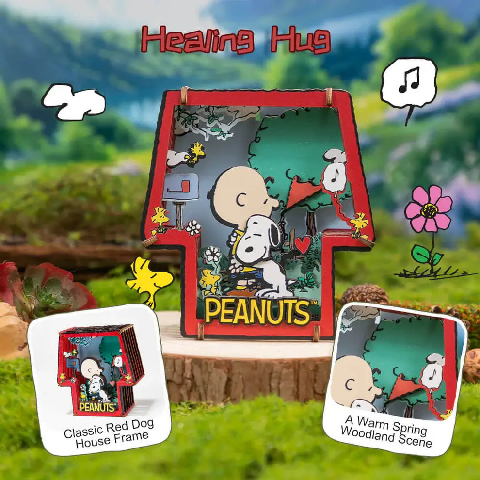 Snoopy Wooden Theater Healing Hug 3D Puzzles