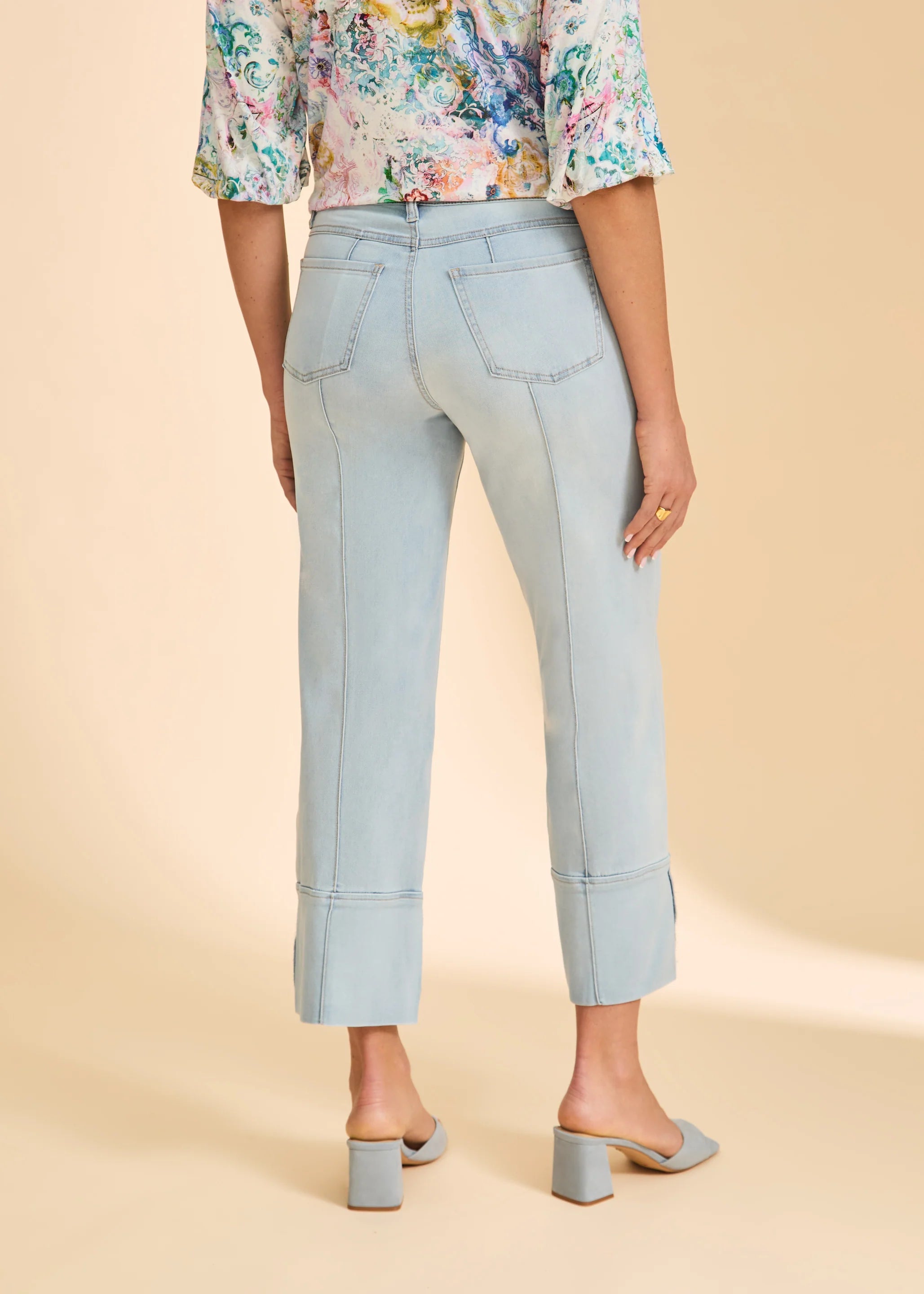 FDJ French Dressing Olivia Wide Cuffed Ankle Pant (2894370)(LtBlue)