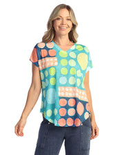 Jess & Jane Momo  Short Sleeve V-Neck Tunic (60-2193)