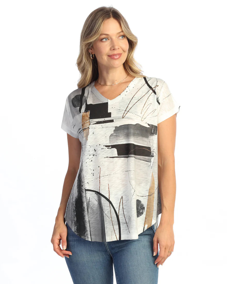 Jess & Jane Tango Short Sleeve V-Neck Tunic (60-2199)