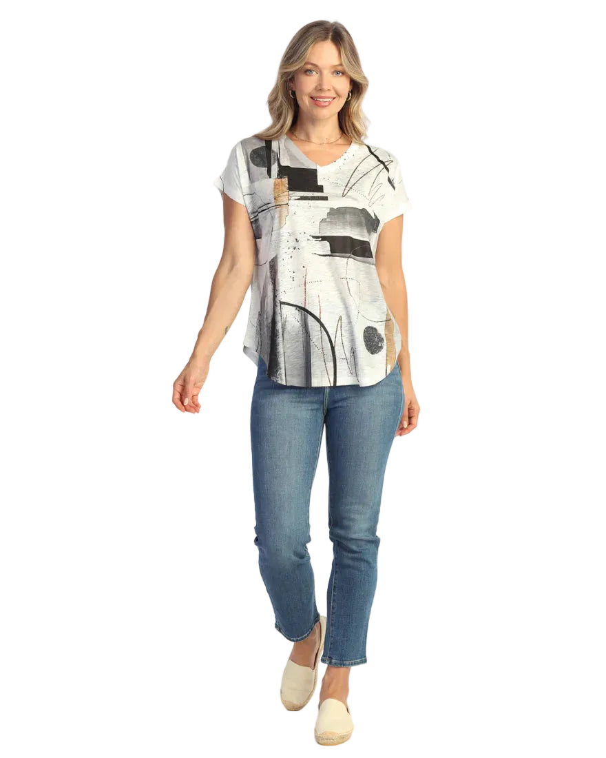 Jess & Jane Tango Short Sleeve V-Neck Tunic (60-2199)