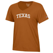 Texas Longhorn Ladies Arch TEXAS V-Neck Tee (C60404755-128)