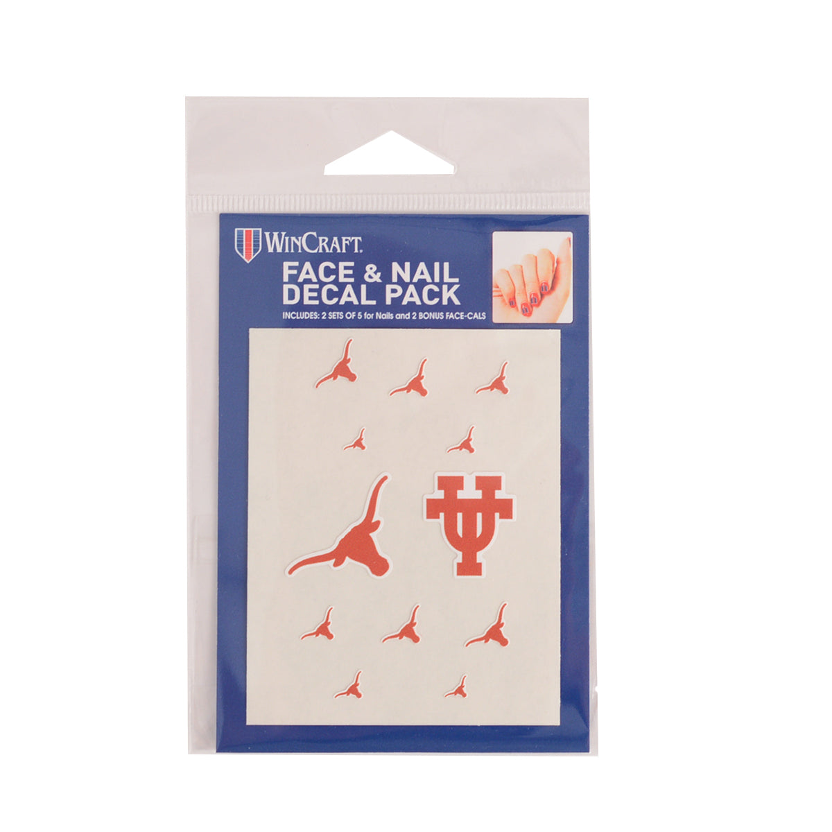 Texas Longhorn Face and Nail Decal Pack