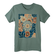 Outhouse Austin Texas Established 1839 Floral Patch Tee (62157SSG)(Sage Green )