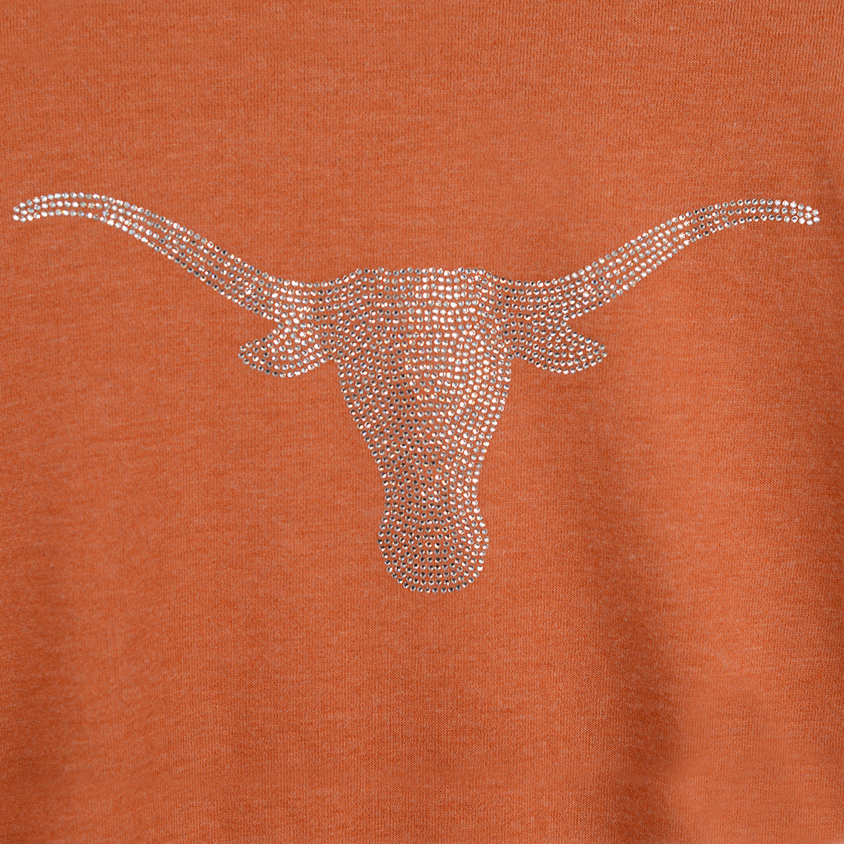 Texas Longhorn Flying Colors Ladies Brooklyn Burnout  with Silver  Rhinestone Longhorn (GFW648TEX3)(Burnt Orange )