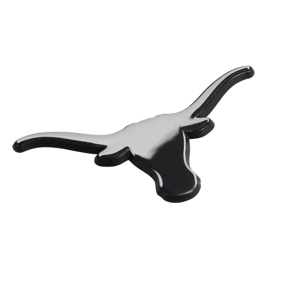 Texas Longhorn Silver Logo Auto Chrome Emblem with black outline