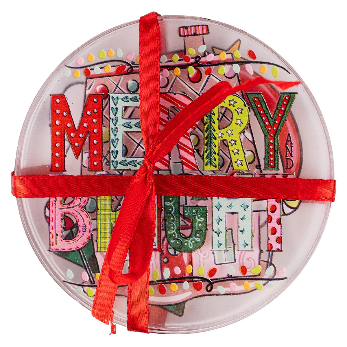 Glory Haus Merry & Bright Acrylic Coasters (Set of 4)