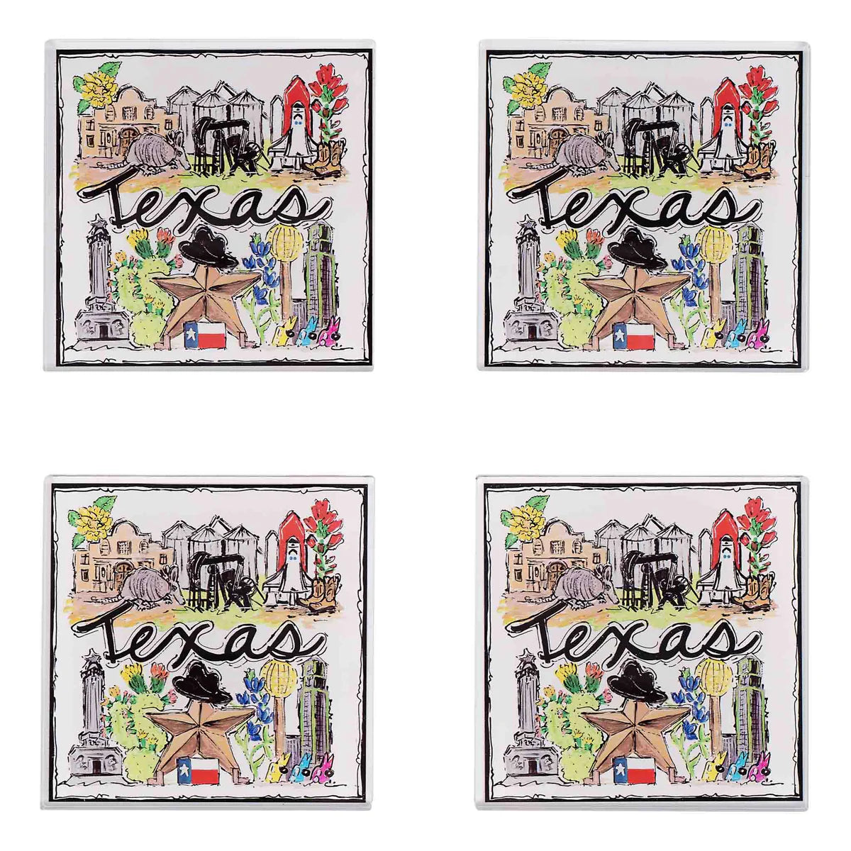 Glory Haus State of Texas Icon Acrylic Coaster Set/4Coaster Set (64183813)