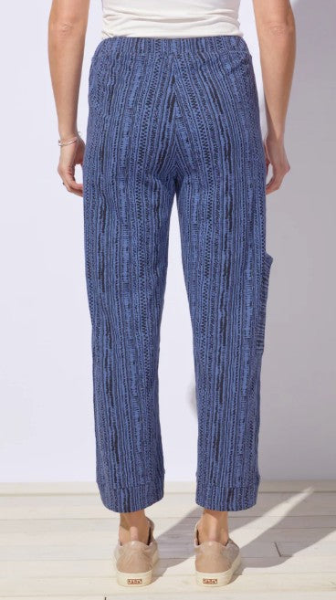 Escape Peruvian Cotton Woodblock Print Pocket Ankle Pant (DEN) (66127)