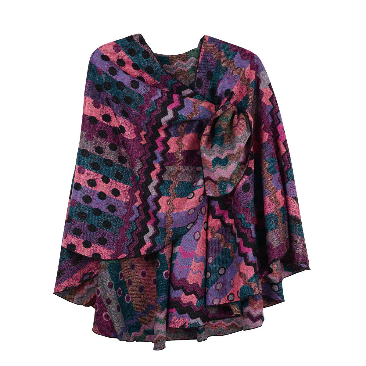 Rapti 100% Cashmere Reversible Loop Shawl (#65) PNKS/PURPS