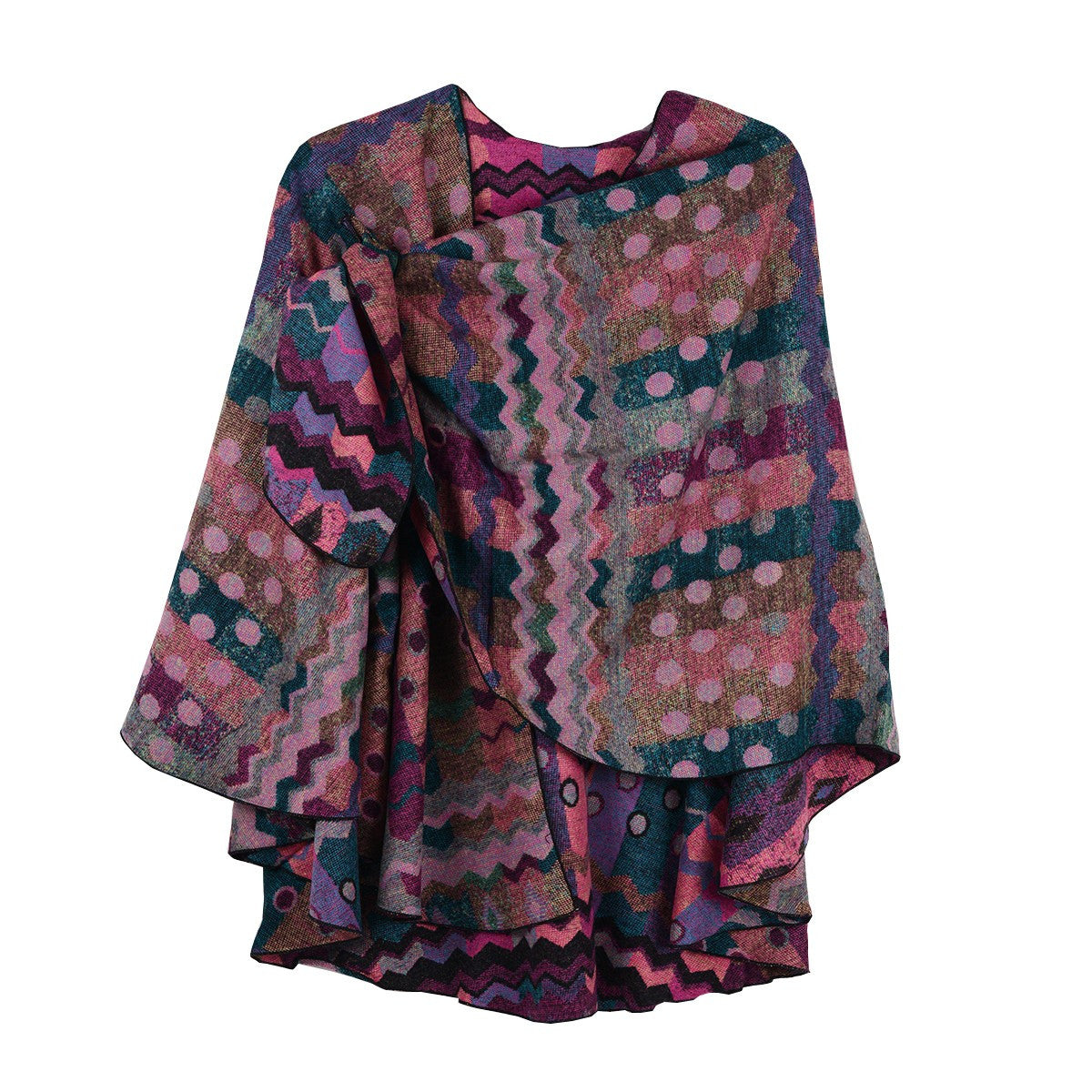 Rapti 100% Cashmere Reversible Loop Shawl (#65) PNKS/PURPS