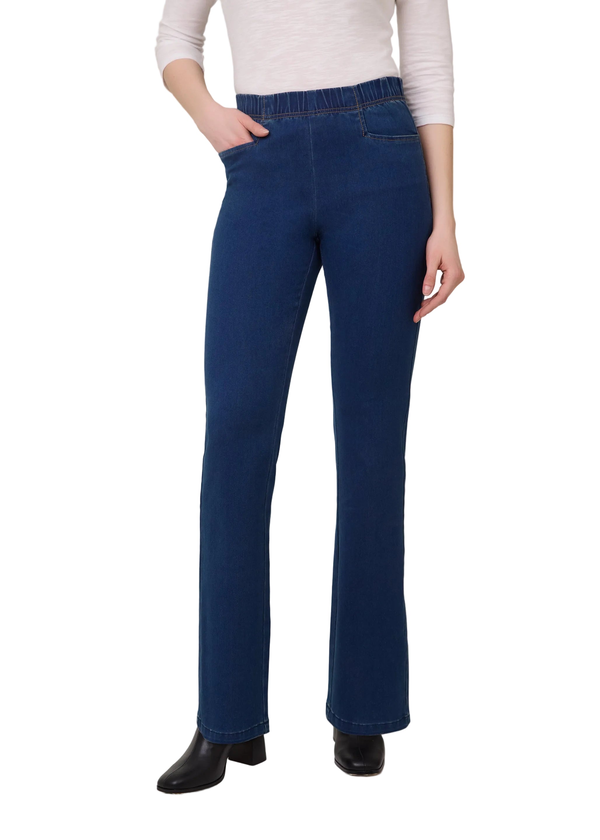 FDJ French Dressing Pull-On Bootcut Jean (666406N)(Indigo)