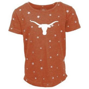 Texas Longhorn Toddler Girl's Shimmer Star Tee (670TEX6-TODDLER) BO