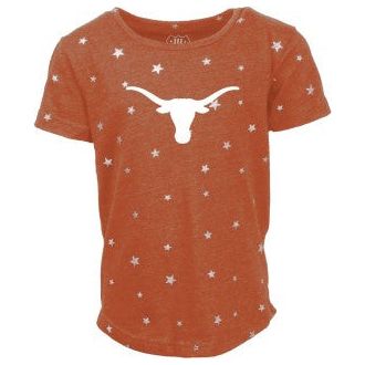 Texas Longhorn Toddler Girl's Shimmer Star Tee (670TEX6-TODDLER) BO