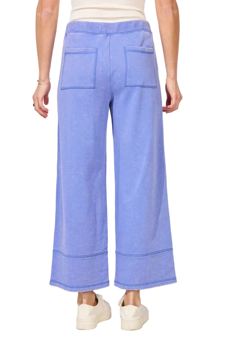 Escape by Habitat Washed Terry Crop Wide leg Pant (68097)(Baja Blue)