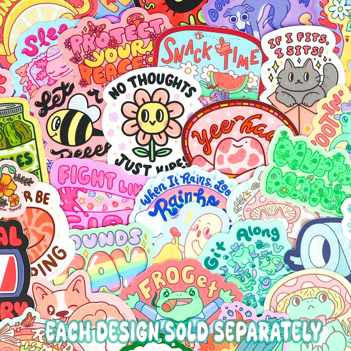 Stare Into The Void Black Cat Vinyl Sticker