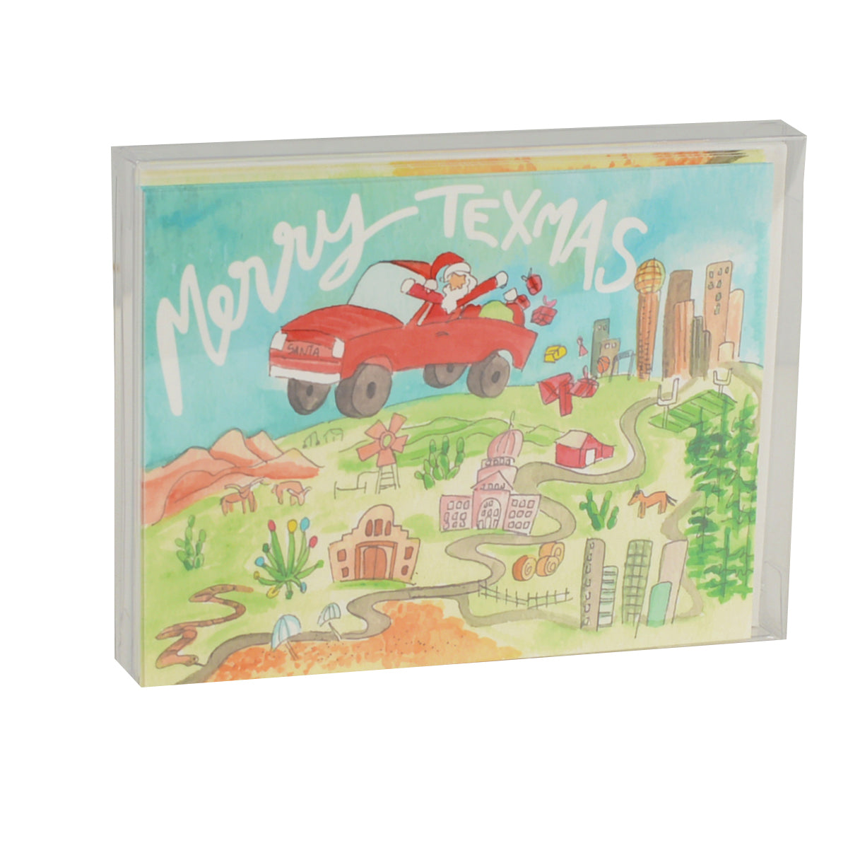 Flower and Vine Merry Texmas Boxed Card Set (FV075)(8 Cards)