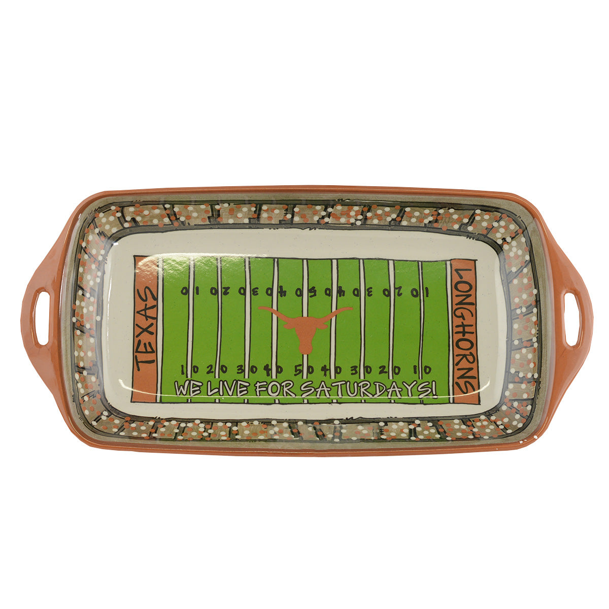 Texas Longhorn Magnolia Lane Melamine Stadium Deep Platter (22598)
