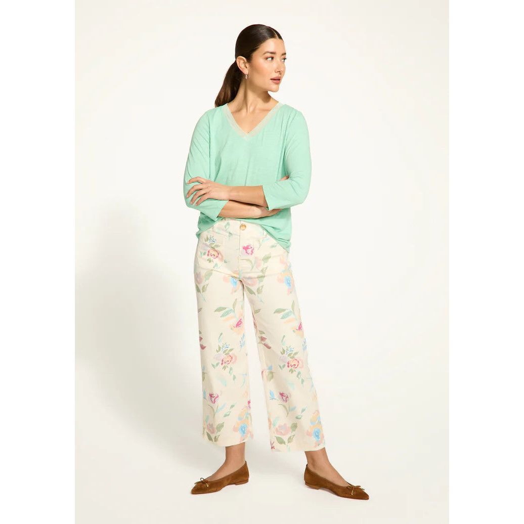 FDJ French Dressing Suzanne Libby Print Wide Crop Pant