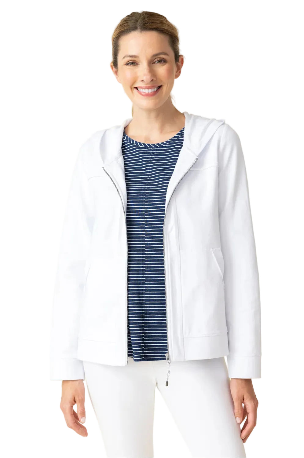 Habitat French Terry Monterey Hooded Jacket (69331)(White)