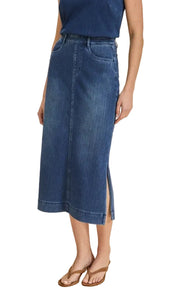 FDJ French Dressing Pull-On Side Slits Denim Skirt (BLUDEN)(6983131)