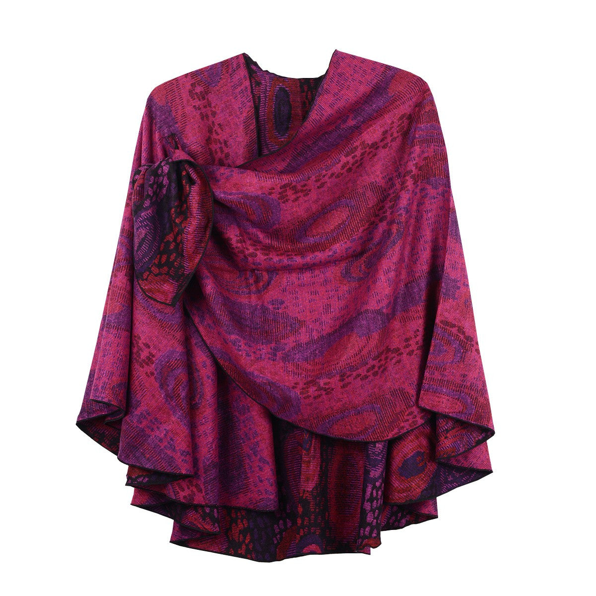 Rapti 100% Cashmere Reversable Loop Shawl (#69) HOTPNK