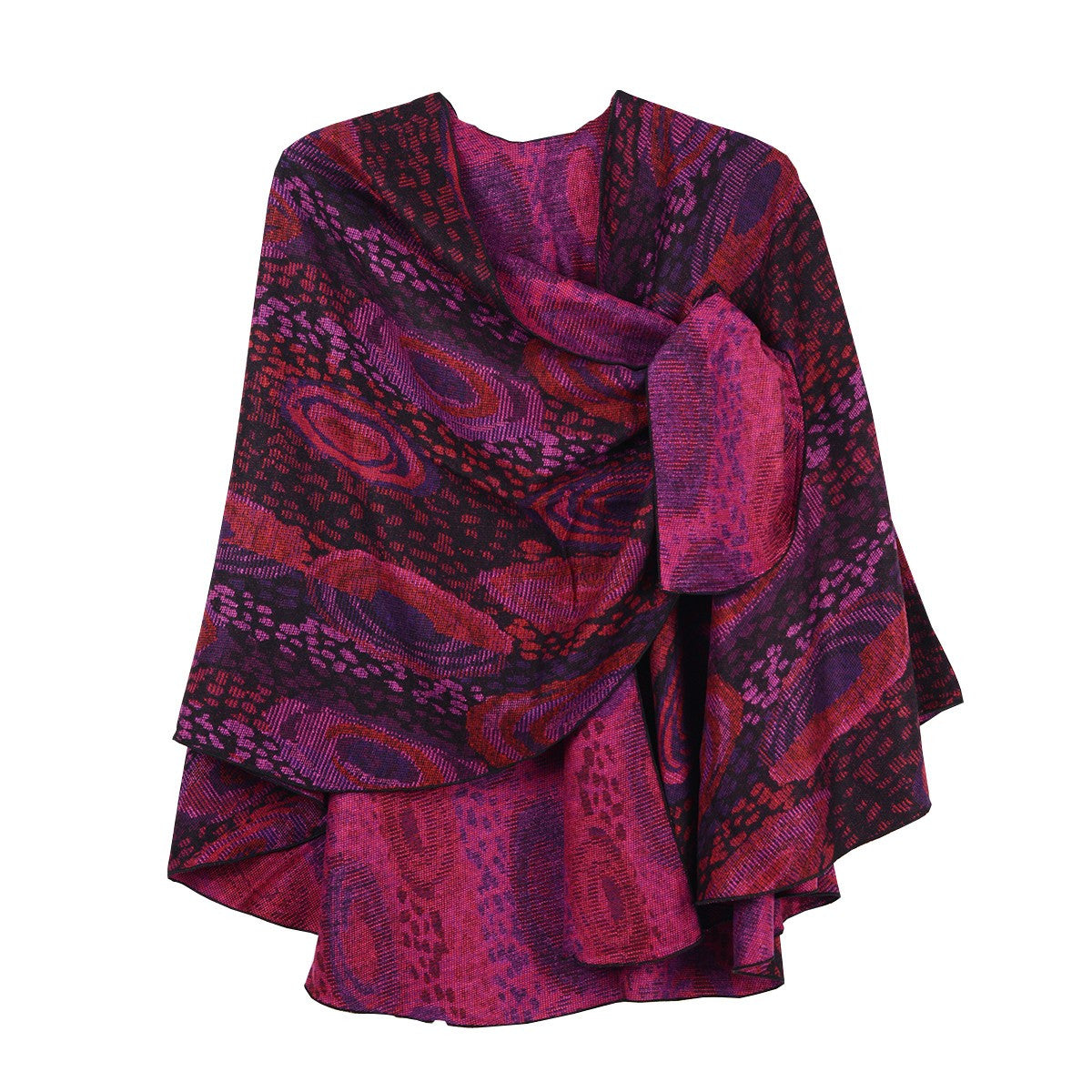 Rapti 100% Cashmere Reversable Loop Shawl (#69) HOTPNK