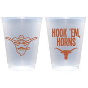 Texas Longhorn Shatterproof Durable Plastic Cup 10 Pack  (02R-TXU-03-W)