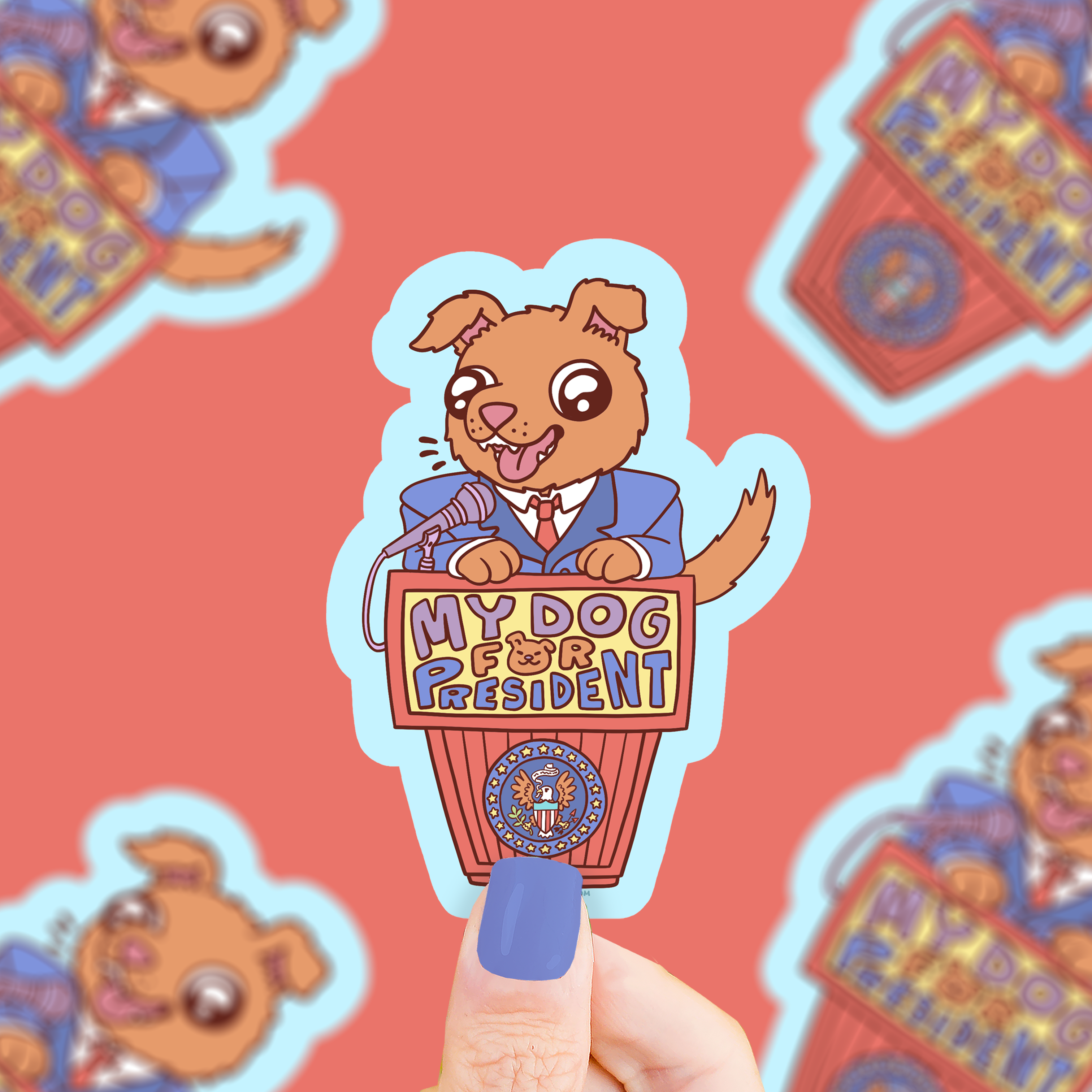 My Dog for President Vinyl Sticker