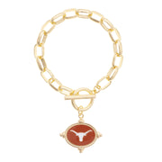 Texas Longhorn Canvas  Logo Intaglio Bracelet (27510B-Tex)