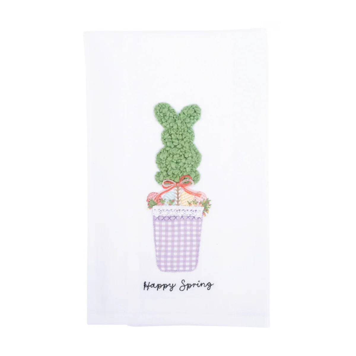 Glory Haus Happy Spring Bunny Topiary  Tea Towel (70170515)