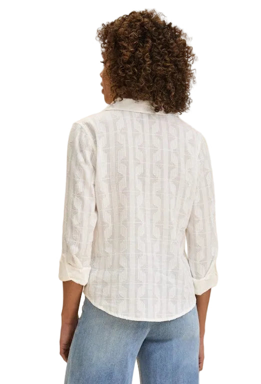 FDJ French Dressing Split Neck Shirt (WHT)