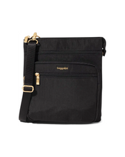 Baggallini Out & About Crossbody (Black With Gold Hardware)(GOM920)