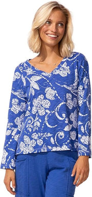 Escape by Habitat Peruvian Cotton Vintage Scroll Hi-Lo Tee (11622)(Resort)
