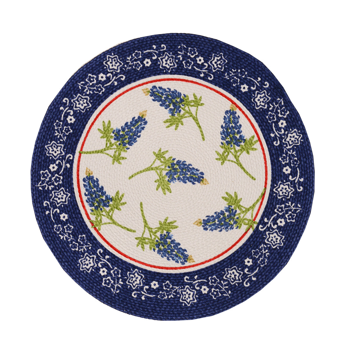 Texas Bluebonnet Braided Round Placemat (R3764)