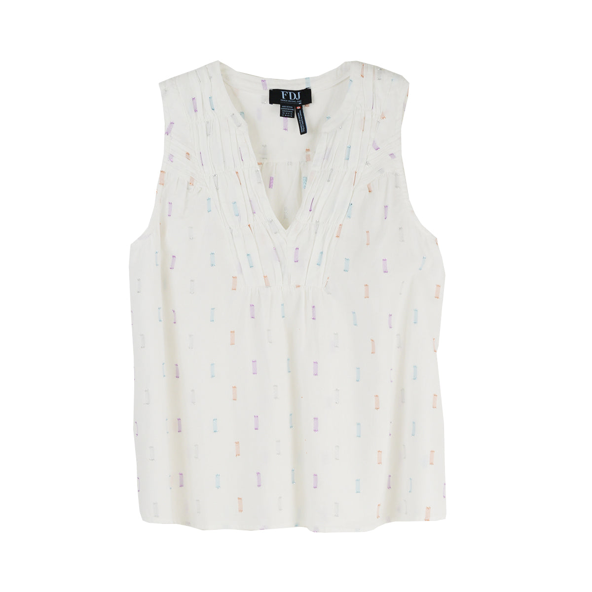 FDJ French Dressing Sleeveless V-neck Blouse (7387184) (White Sparkle)