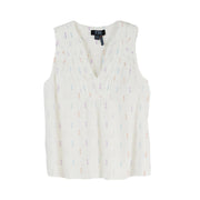 FDJ French Dressing Sleeveless V-neck Blouse (7387184) (White Sparkle)