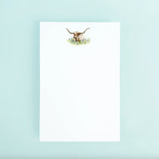 Taylor Paladino Sitting Longhorn in Bluebonnets Notepad