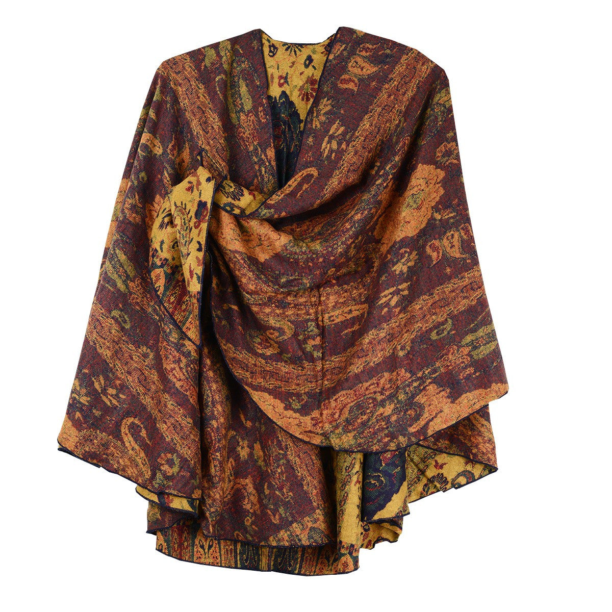 Rapti 100% Cashmere Reversible Loop Shawl (#73) YEL