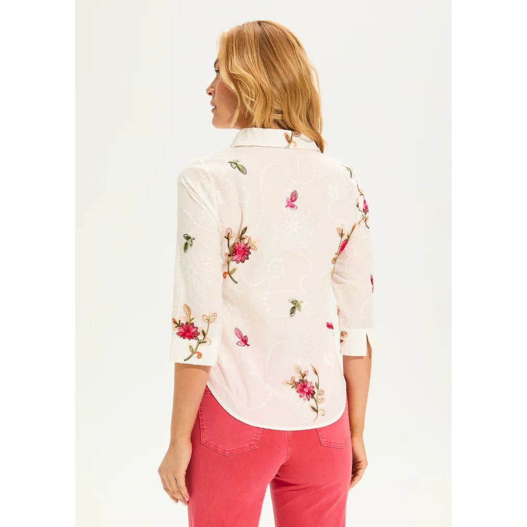 FDJ French Dressing Classic Embroidered Voile Shirt (WHT)