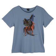 Sabaku Tribal Horses Short Sleeve Boutique Tee (Faded Denim)(443DENssbt)