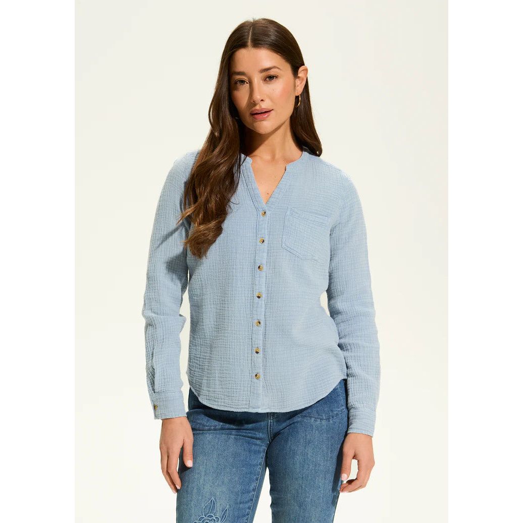 FDJ French Dressing Blue Cotton Gauze Shirt