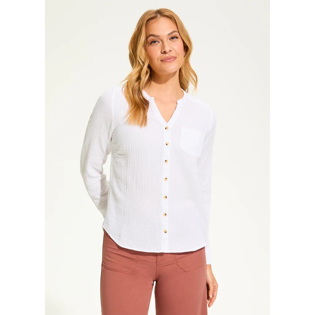 FDJ French Dressing White Cotton Gauze Shirt