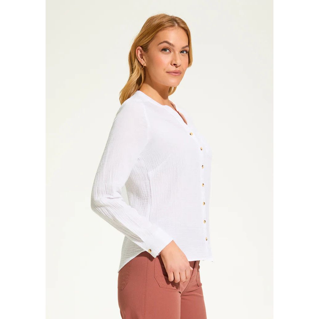 FDJ French Dressing White Cotton Gauze Shirt